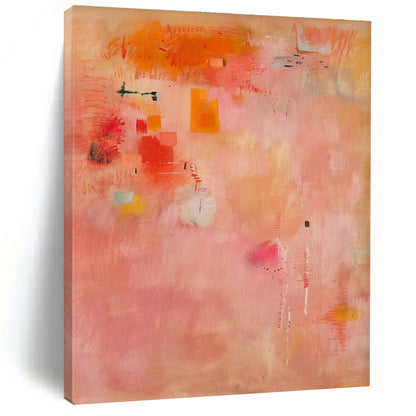 Cool Abstract Paintings Pink, Orange, and Red Dynamic Abstract Art HS765