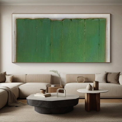 Handmade Art Green Textured Abstract, Minimalist Canvas Art HS349