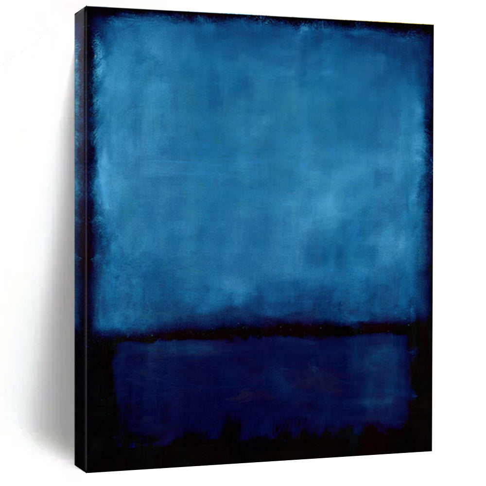 Deep Blue Abstract Color Block Painting For Sale WS496