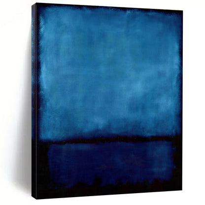 Deep Blue Abstract Color Block Painting For Sale WS496