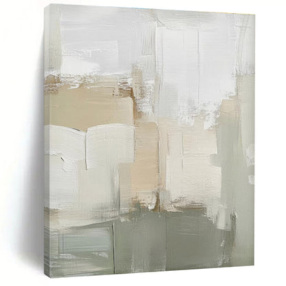 Handmade Art Beige & Gray Textured Abstract, Minimalist Canvas Art HS449