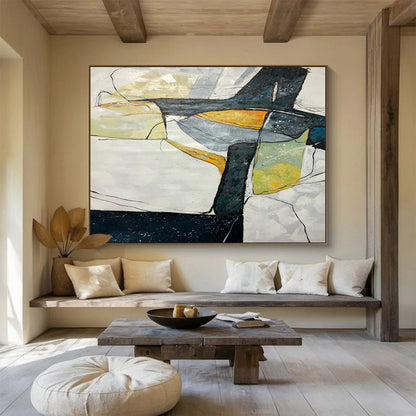 Oversized Canvas Art Multicolor Abstract Geometric Painting WB192