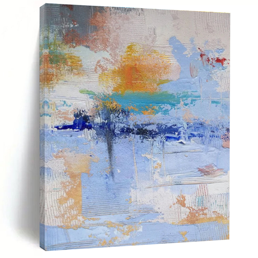 Unique Abstract Art Multicolor Gestural Abstract, Large Contemporary Wall Art HS359