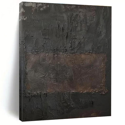 Gaint Canvas Art Black & Brown Textured Abstract, Oversized Abstract Wall Art HS303