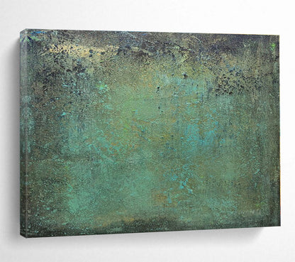 Big Size Teal and Brown Abstract Textured Painting WB121