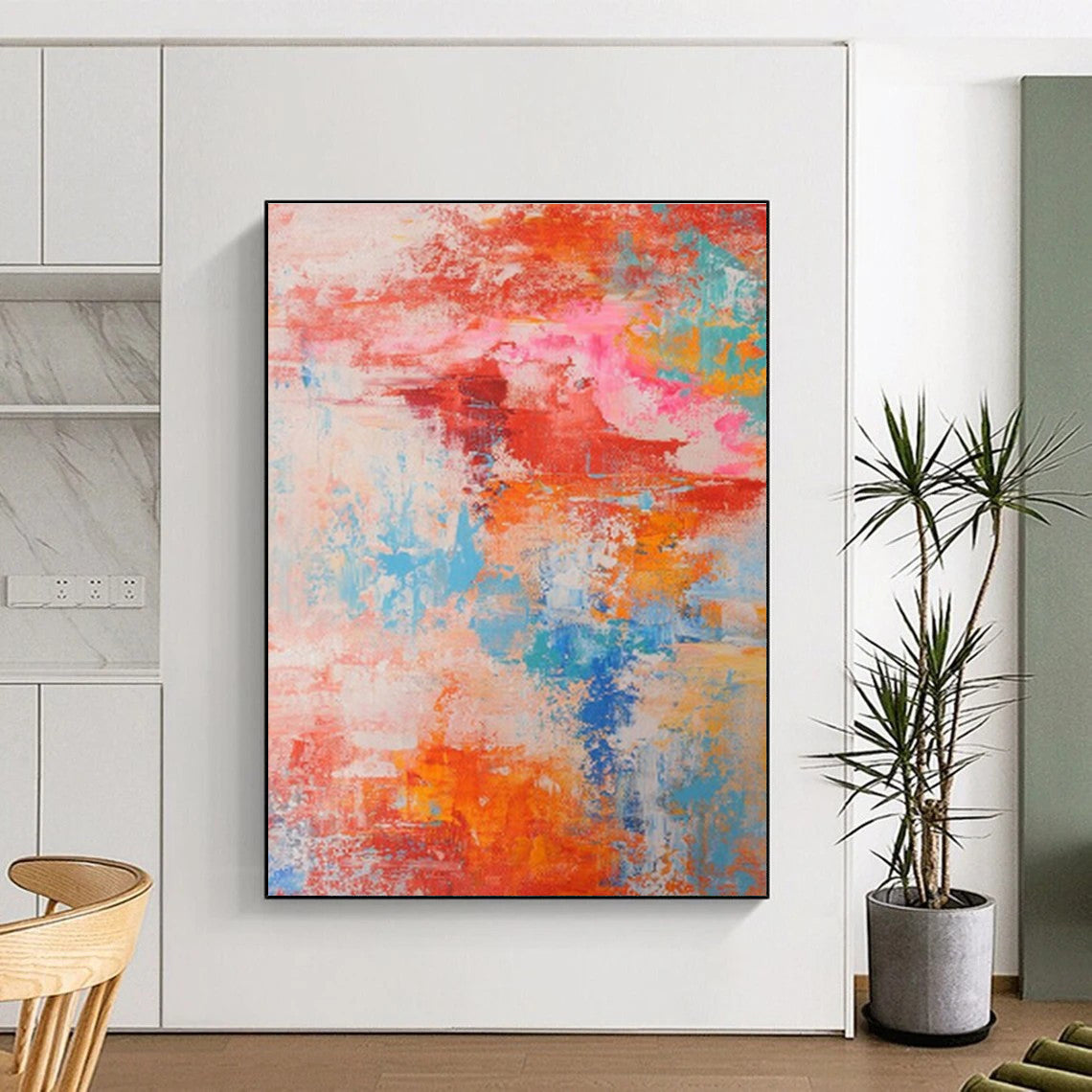 Handmade Art Multicolor Textured Abstract, Large Painting In Living Room HS284