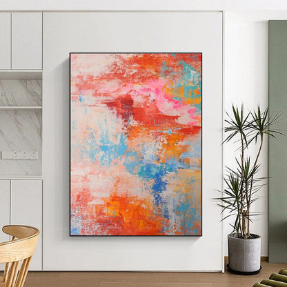 Handmade Art Multicolor Textured Abstract, Large Painting In Living Room HS284