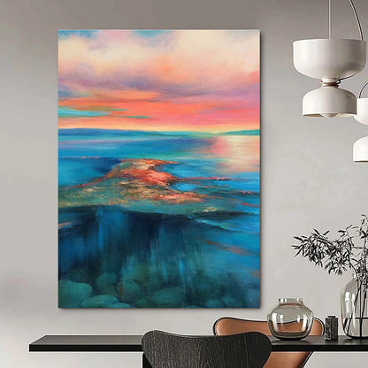 Multicolor Abstract Seascape Art For Living Room and Bathroom WS443