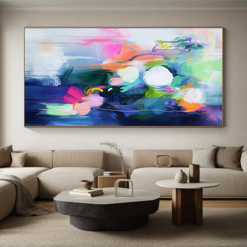 Unique Abstract Art Multicolor Abstract Floral Painting For Sale HS166