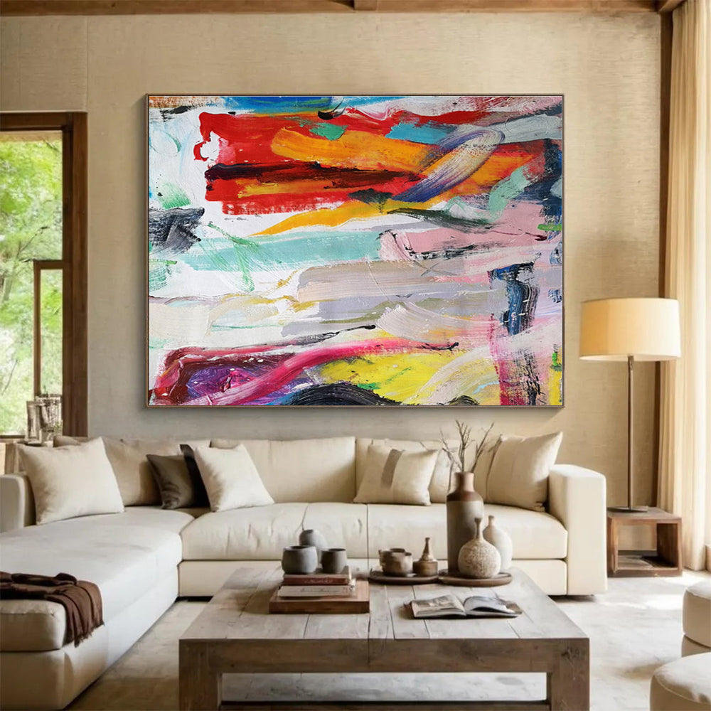 Big Size Multicolor Abstract Figurative and Landscape Painting WB086