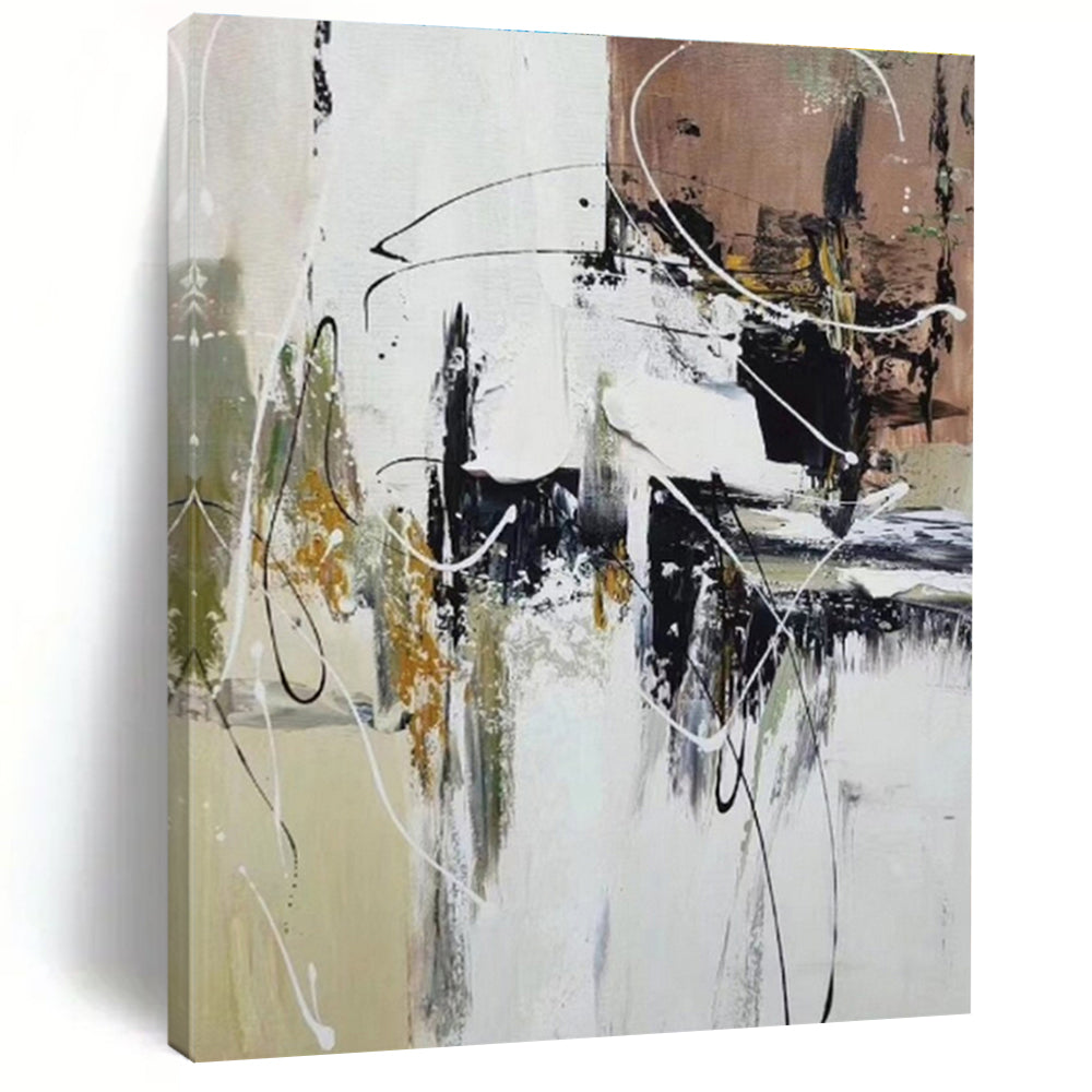 Gaint Canvas Art Multicolor Gestural Abstract, Oversized Abstract Wall Art HS348
