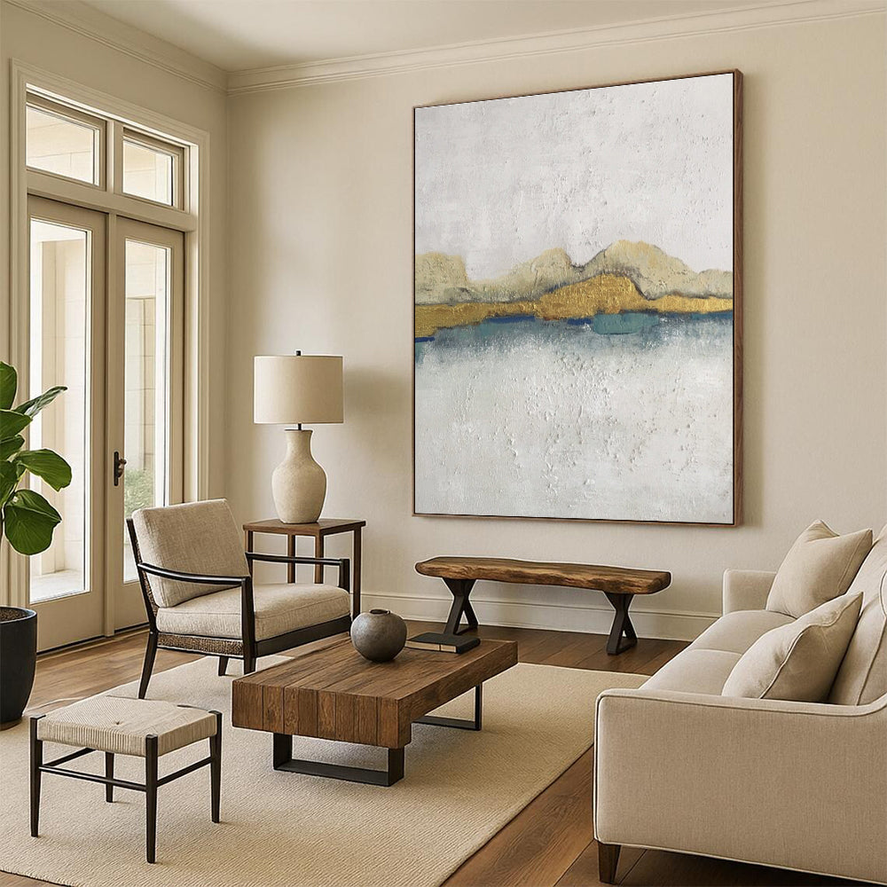 Black, White Abstract Landscape Art For Living Room and Art Studio WS460