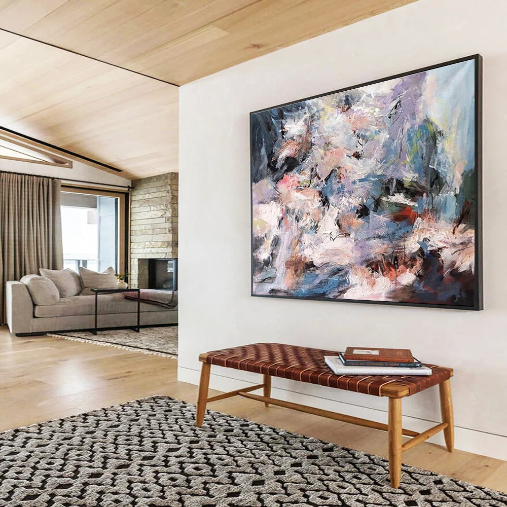 Huge Size Multicolor Abstract Expressionist Painting WB217