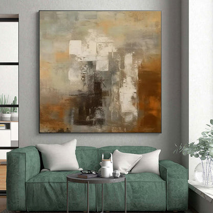 Handmade Art Cool Abstract Paintings with Gray, Brown, White Textures - Acrylic Modern Art Painting HS518