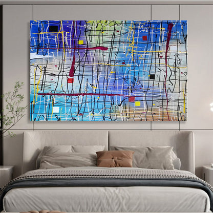 Oversized Canvas Art Multicolor Abstract Expressionist Painting WB150