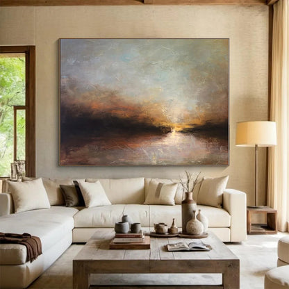 Oversized Canvas Art Multicolor Abstract Landscape Painting WB136