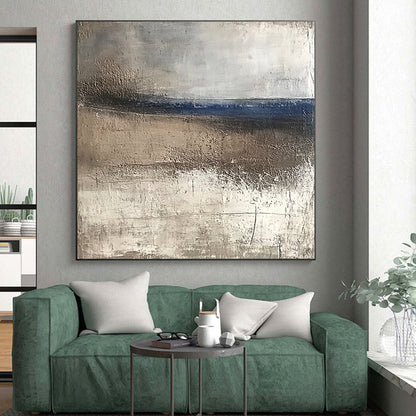 Modern Art Absract Gray and Brown Abstract Textured Landscape Painting For Sale HS120