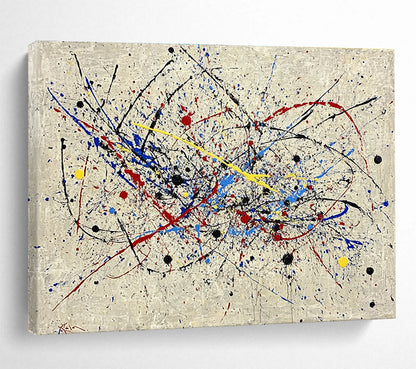 Oversized Canvas Art in Multicolor Splatter Abstract Style WB251