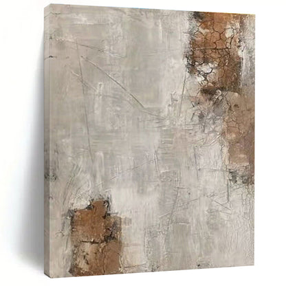 Hand Painted Art Beige & Brown Textured Abstract, Acrylic Modern Art Paintings HS305
