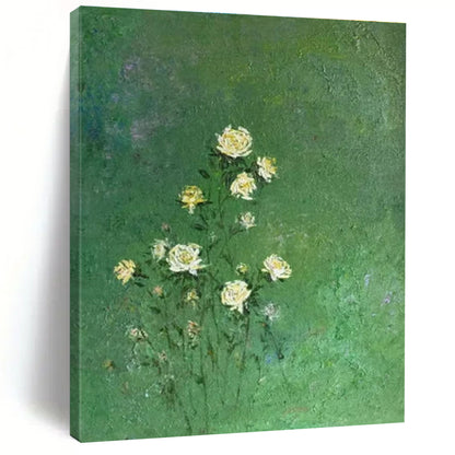 Green and Beige Abstract Landscape Painting For Sale WS504