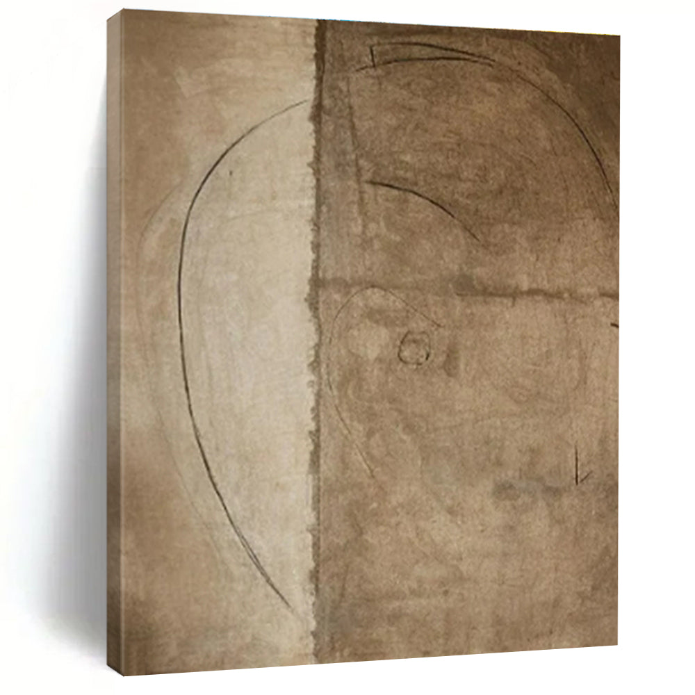 Monochromatic Minimalist Line Abstract Drawing HS563