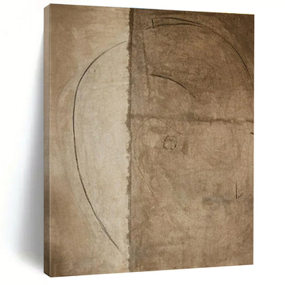 Monochromatic Minimalist Line Abstract Drawing HS563