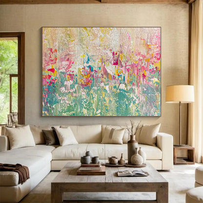 Unique Abstract Art Multicolor Textured Abstract Art HS727