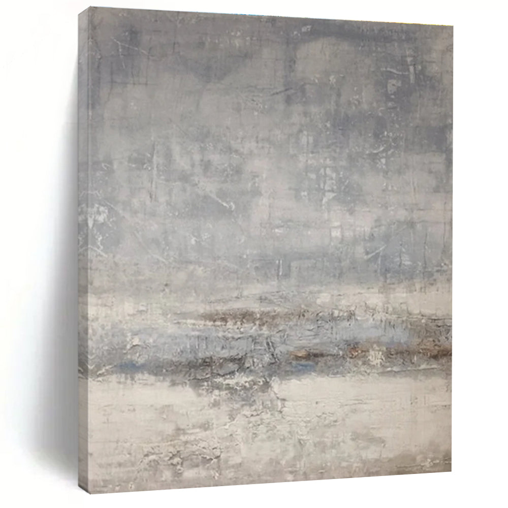Large Size Gray Textured Abstract, Modern Art Acrylic HS223