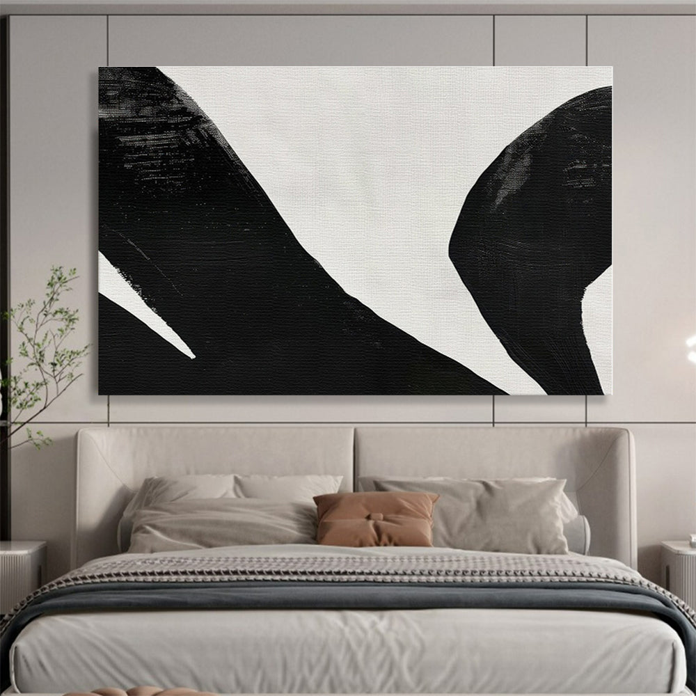 Black, White Abstract Painting – Bold Acrylic Art WB048