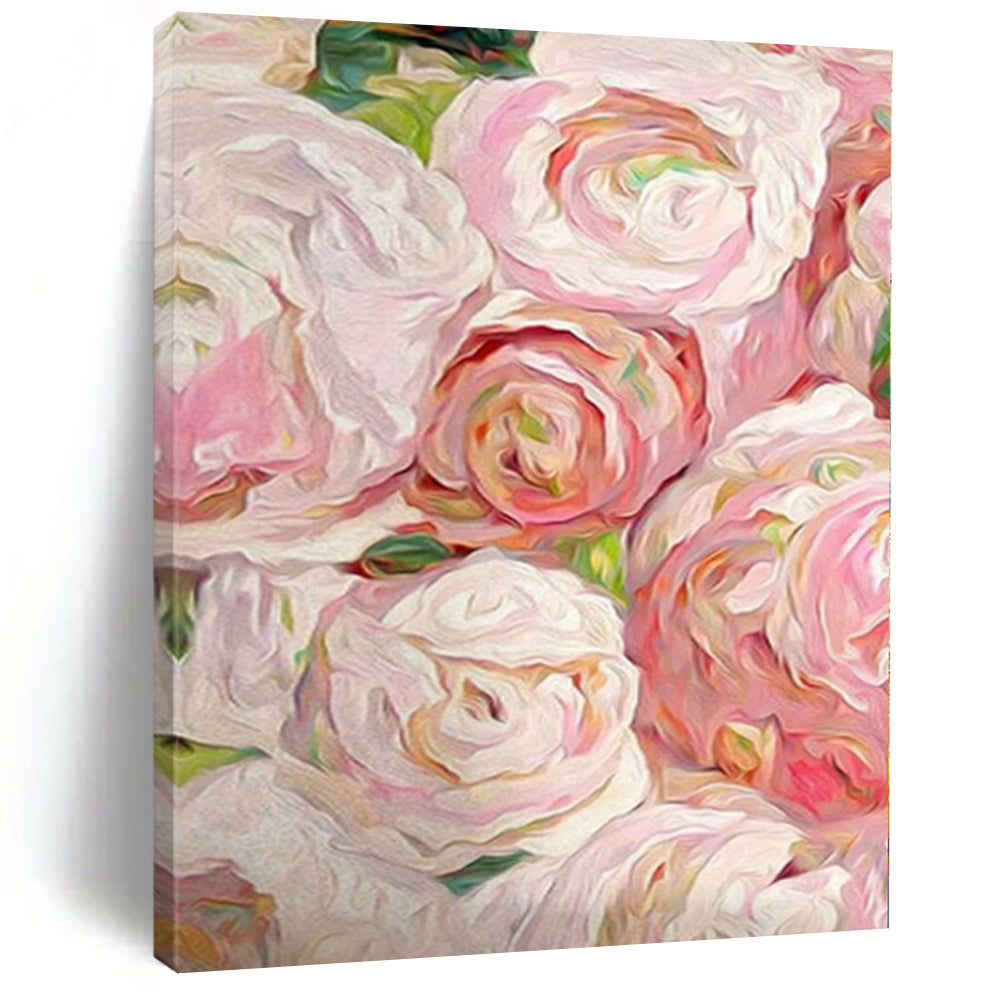 Pink, White Abstract Floral Art For Bedroom and Dining Room WS419