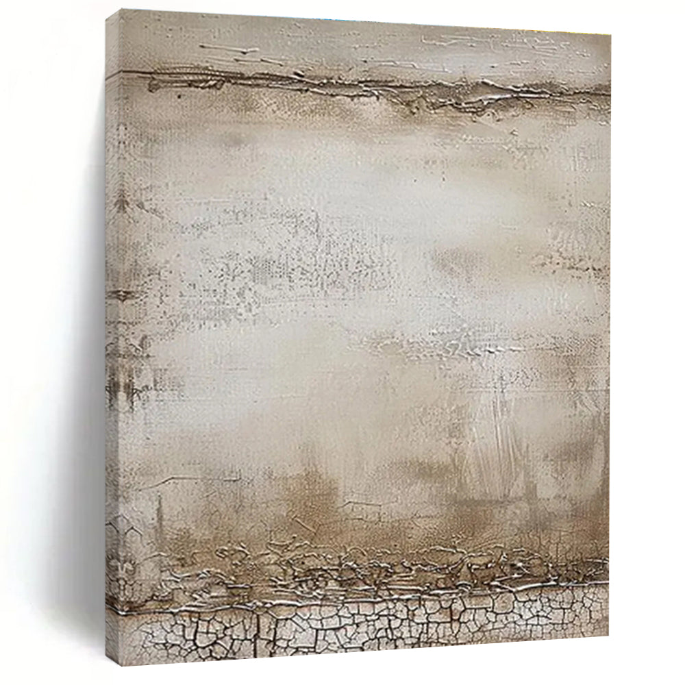 Gaint Canvas Art Beige Textured Abstract, Oversized Abstract Wall Art HS297