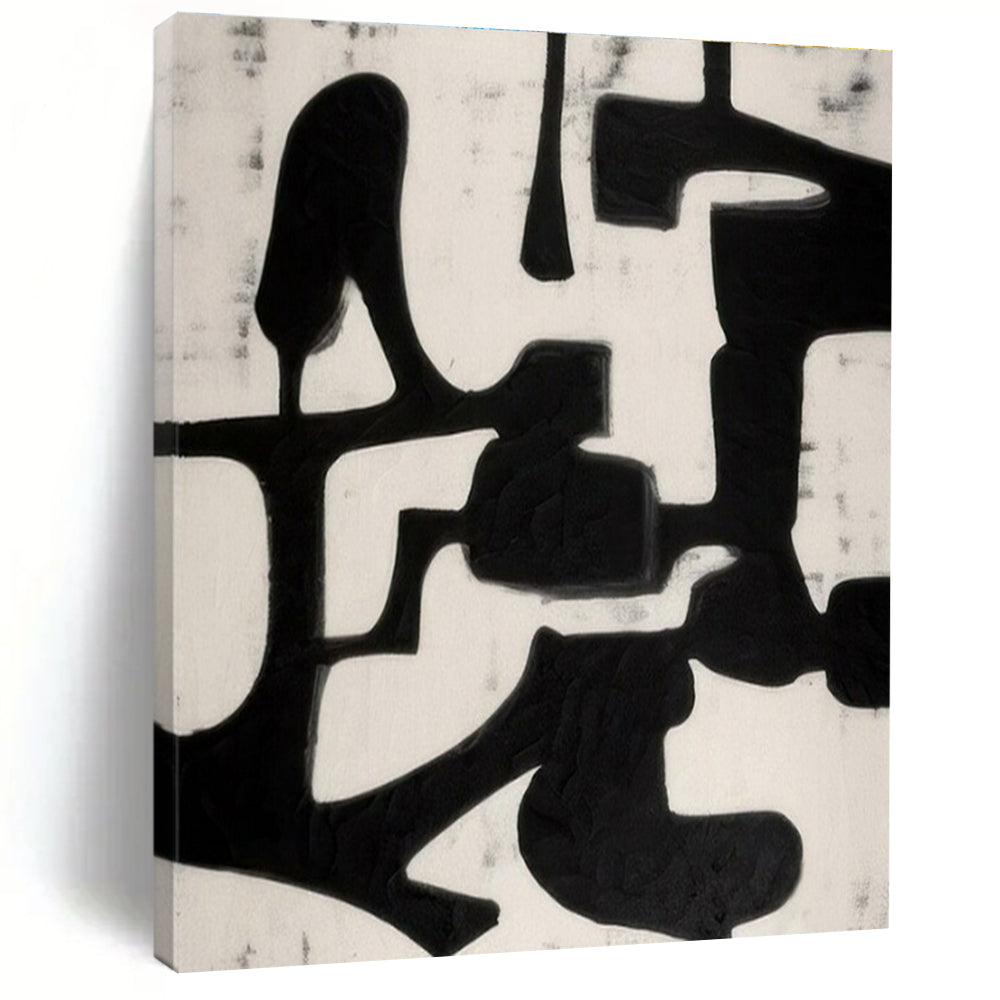 Cool Abstract Paintings Black and White Geometric Abstract Art HS665