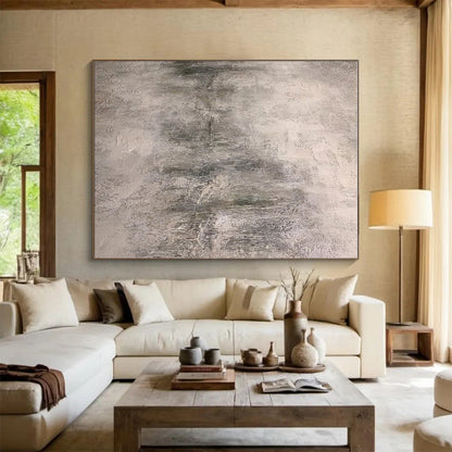 Handmade Art Gray Textured Abstract, Minimalist Canvas Art HS308
