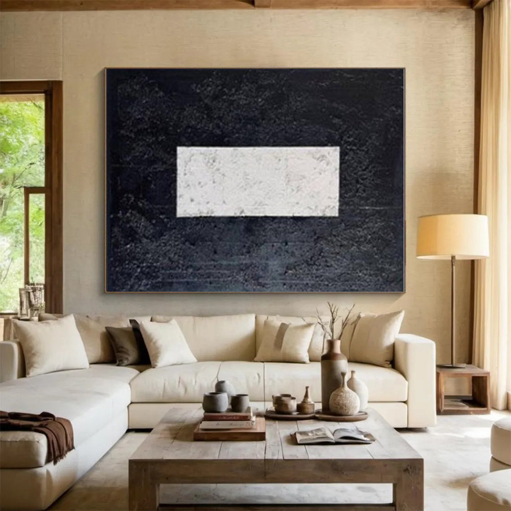 Minimalist Canvas Art Black and White Geometric Abstract Art HS671