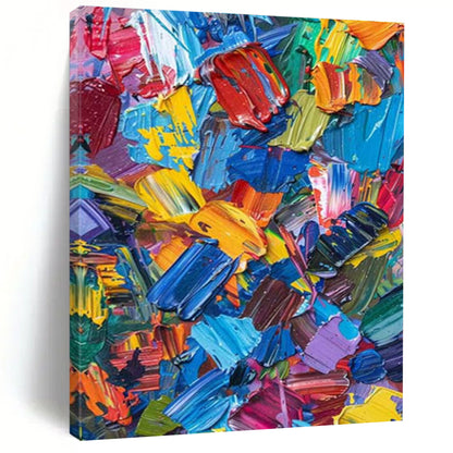Unique Abstract Art Multicolor Impasto Abstract, Large Contemporary Wall Art HS363