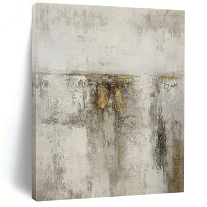 Gaint Canvas Art Gray & Gold Textured Abstract, Oversized Abstract Wall Art HS418