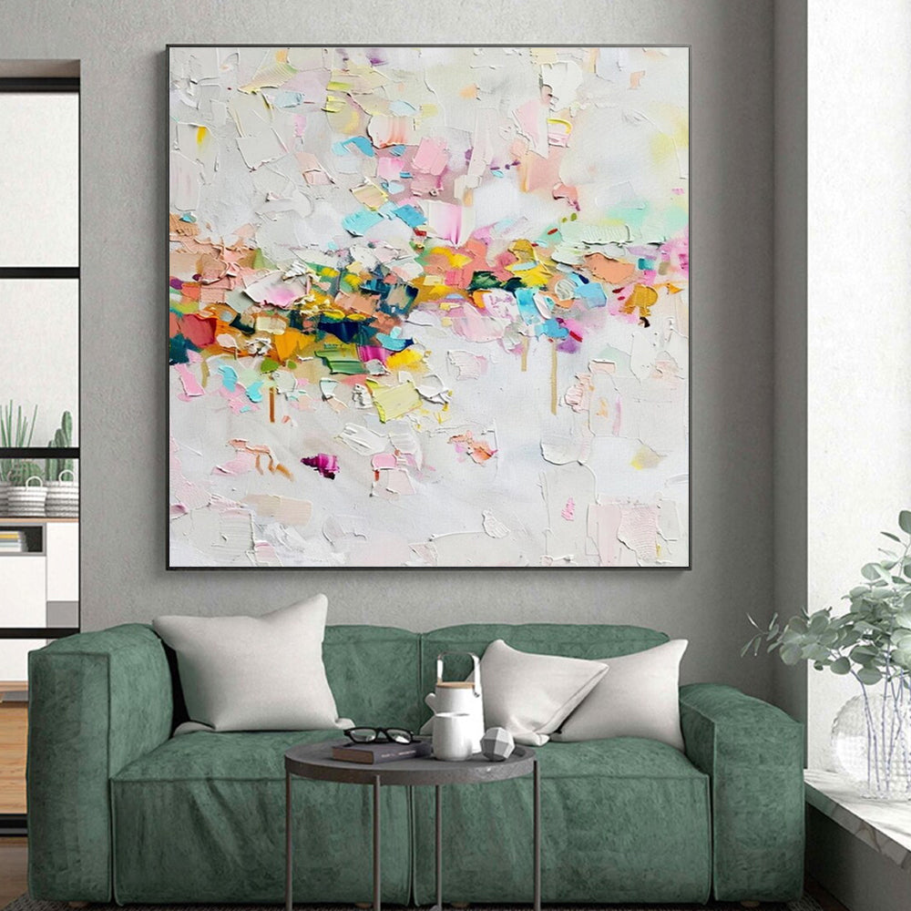 Unique Abstract Art Multicolor Textured Abstract Art HS662