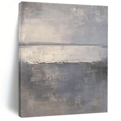 Hand Painted Art Gray Abstract Misty Landscape Painting For Sale HS113