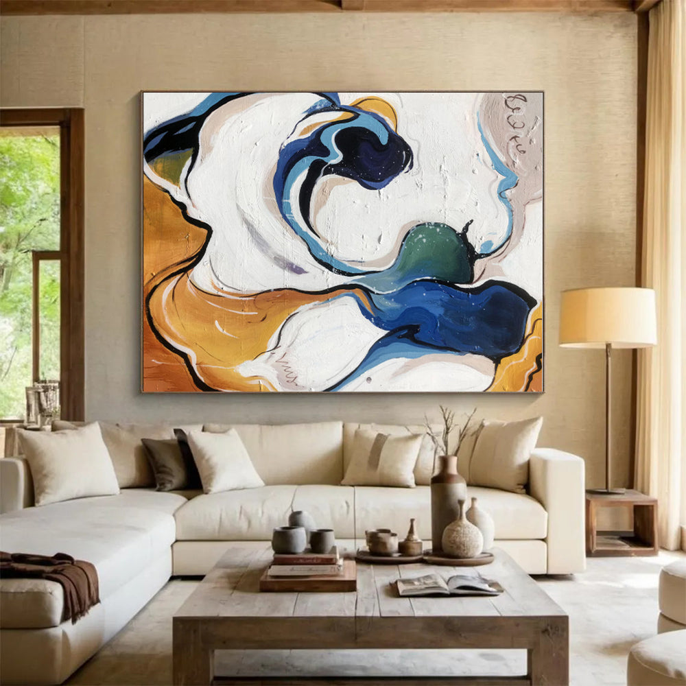 Unique Abstract Art Multicolor Flowing Shapes Abstract Art HS386