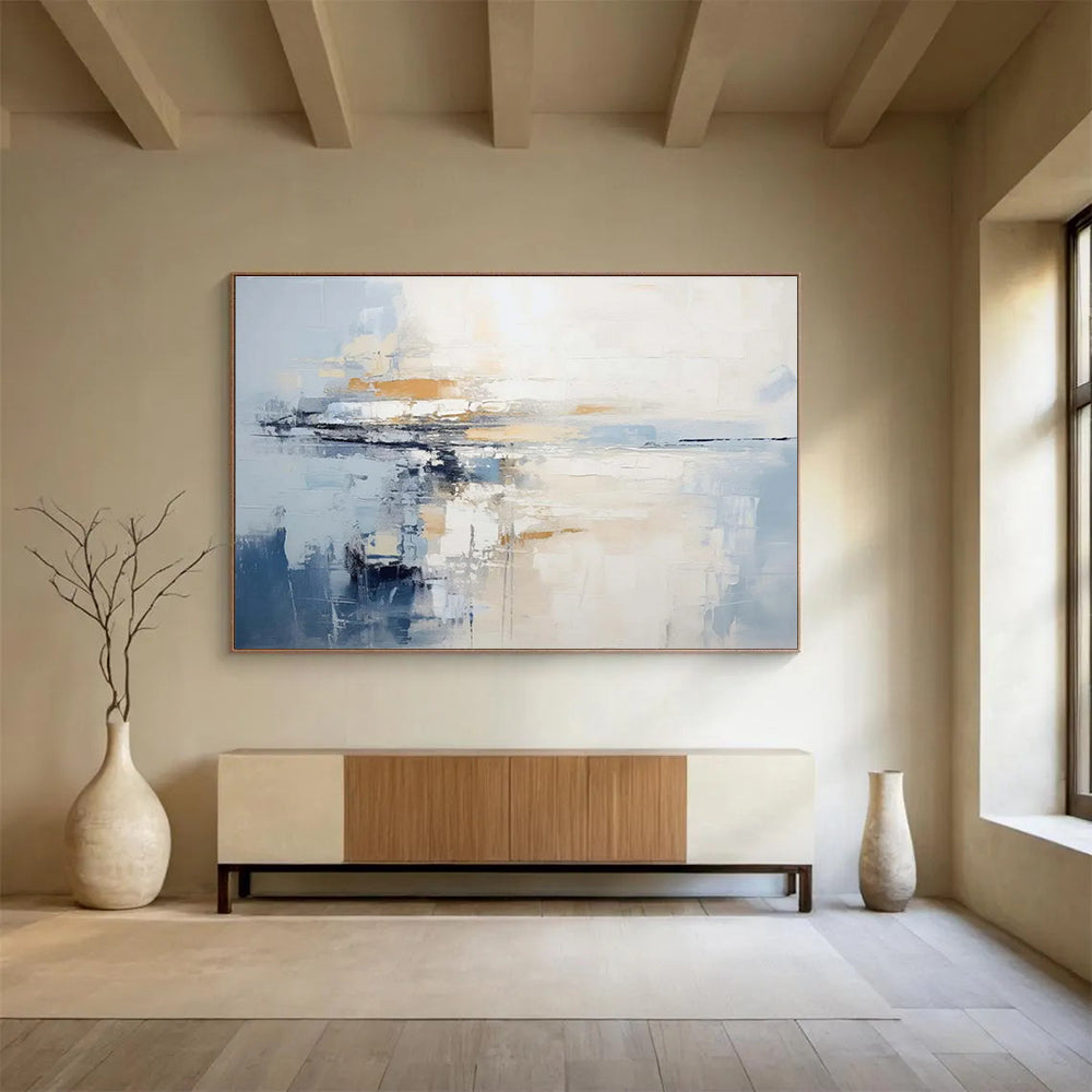 Oversized Canvas Art Multicolor Abstract Seaside Painting WB206