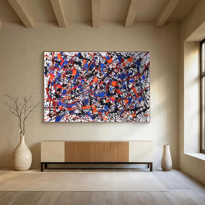 Blue, Beige, Gray Abstract Textured Landscape Art For Sale WB399