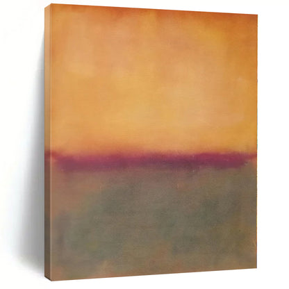 Hand-Painted Orange and Gray Abstract Color Field Painting For Sale HS101