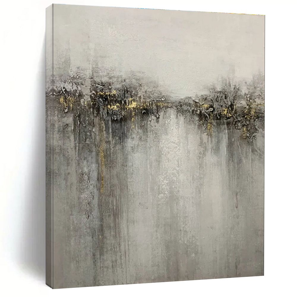 Black, Gray, and White Textured Abstract Painting For Sale WS511