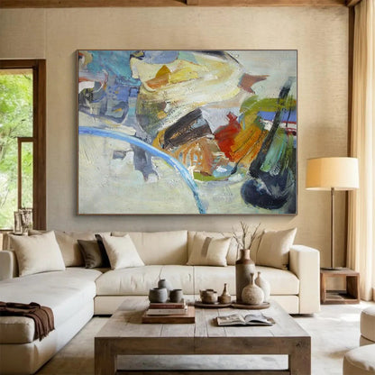 Huge Size Multicolor Abstract Expressionist Painting WB147