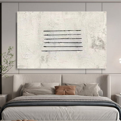 Horizontal Black and Gray Line Abstract Art WB230