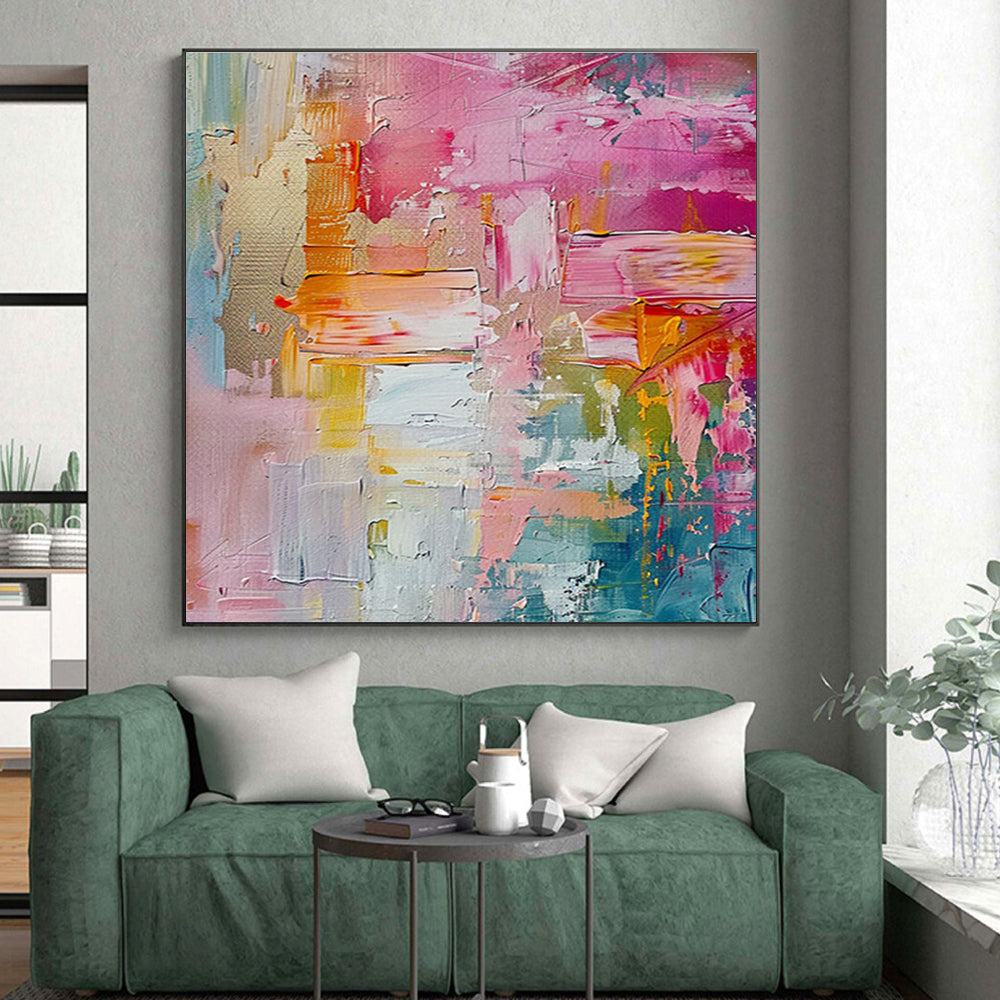 Hand Painted Art Multicolor Textured Abstract, Acrylic Modern Art Paintings HS298