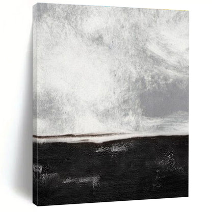 Large Contemporary Wall Art Black and White Textured Abstract Art HS706