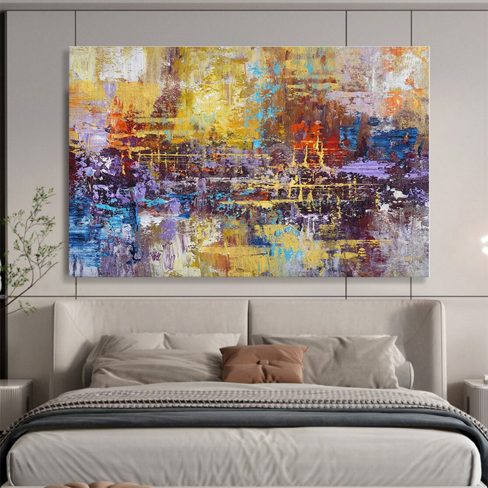 Big Size Multicolor Urban Abstract Reflection Painting WB052