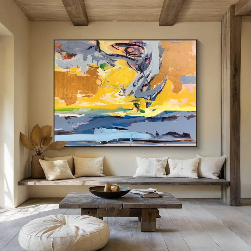 Big Size Multicolor Abstract Dynamic Energetic Art, Abstract Acrylic Painting WB189