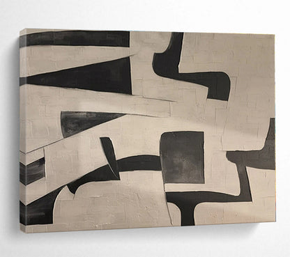 Black, White Abstract Geometric Acrylic Painting WB028